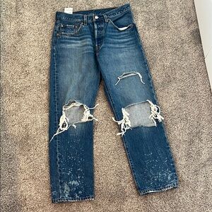 Levi’s 501 Original Button Fly Cropped Jeans Size 27